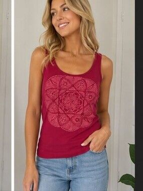 Eddie Bauer Sleeveless Mandala Tank Top Cool Girl Sport Y2k Gorpcore Hiking Tank